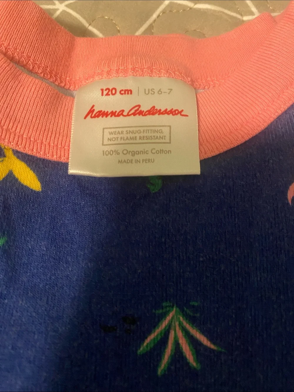 Hanna Andersson Navy Mermaid Pajama Set with Pink Trim